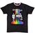 T-shirt The B-52's Rainbow Stripes Ringer Black XL T-shirt