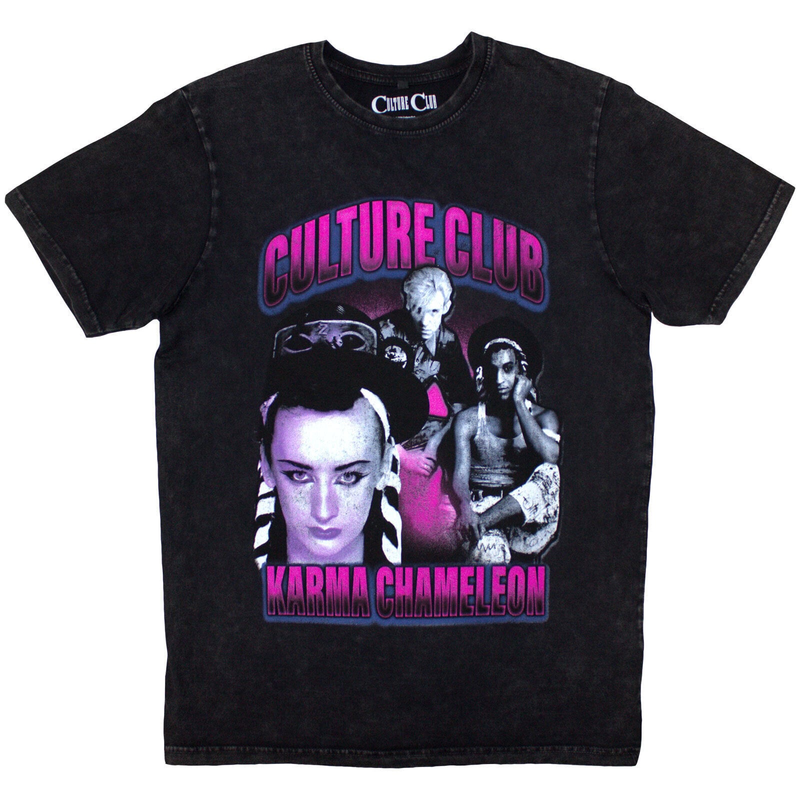 T-shirt Boy George & Culture Club Karma Chameleon (Stone Wash) Black XL T-shirt
