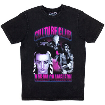T-Shirt Boy George & Culture Club Karma Chameleon (Stone Wash) Black 2XL T-Shirt - 1