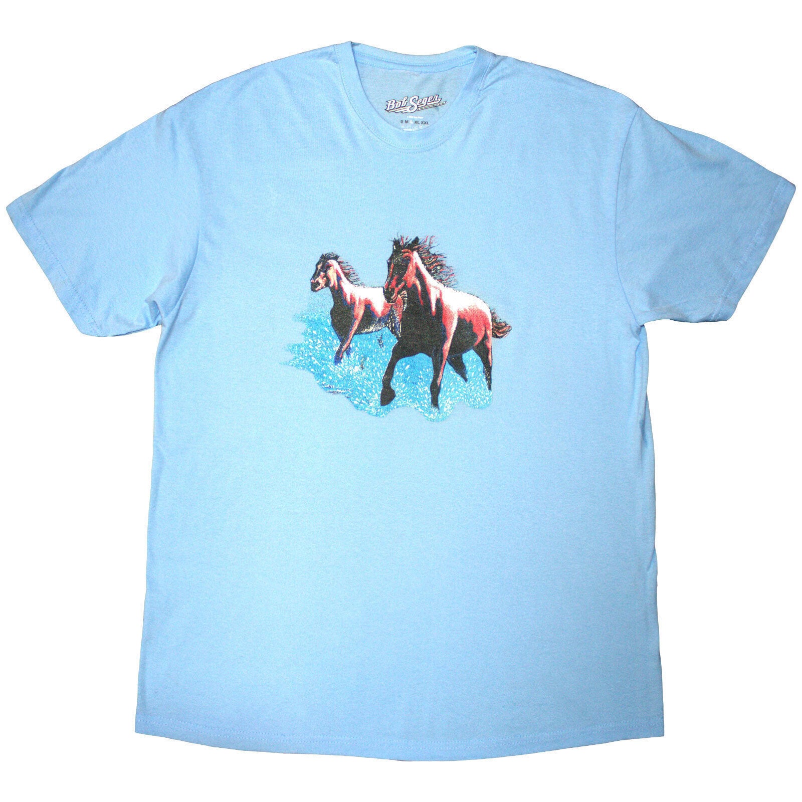 Shirt Bob Seger Horses (Back Print) Light Blue M Shirt