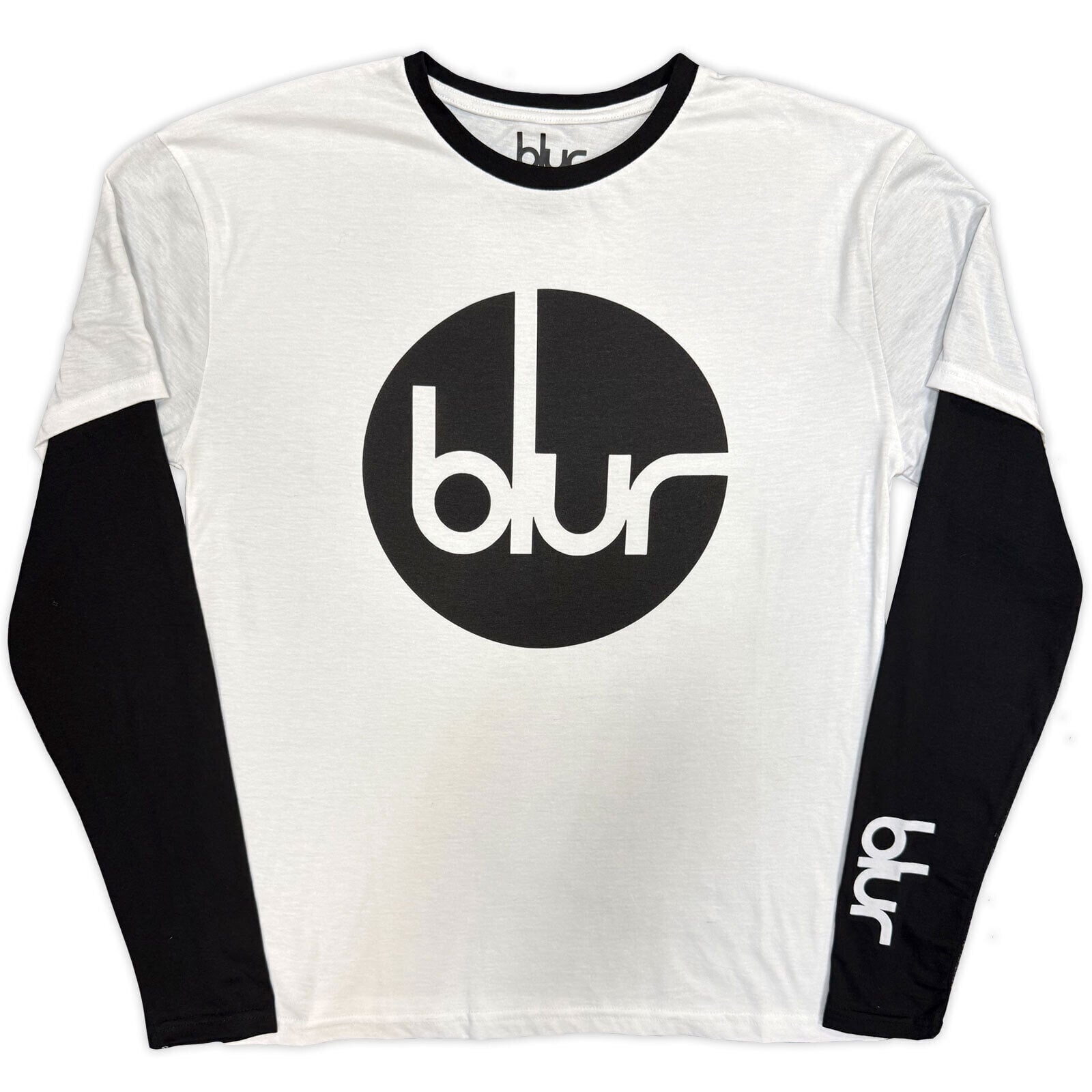 Skjorte Blur Circle Logo (Sleeve Print) Black & White S Skjorte