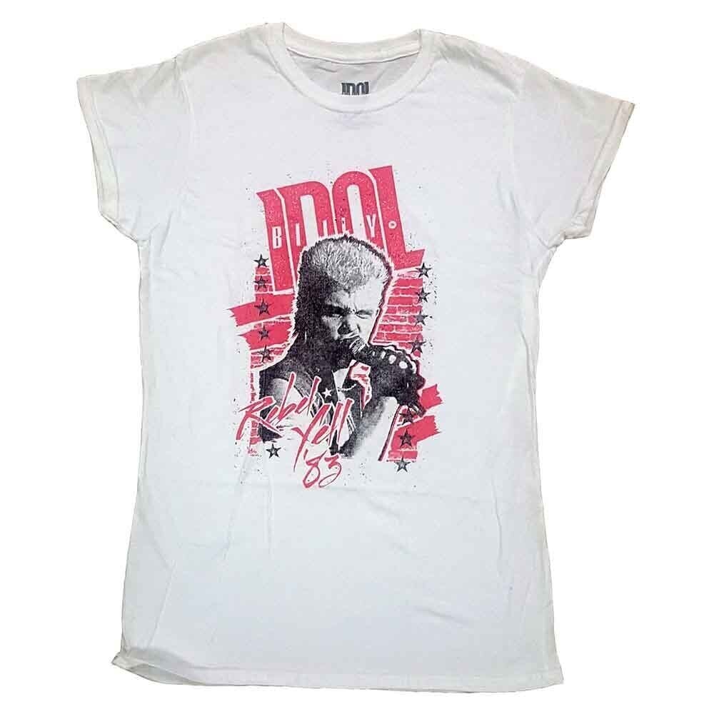 T-shirt Billy Idol Rebel Yell White L Feminino T-shirt