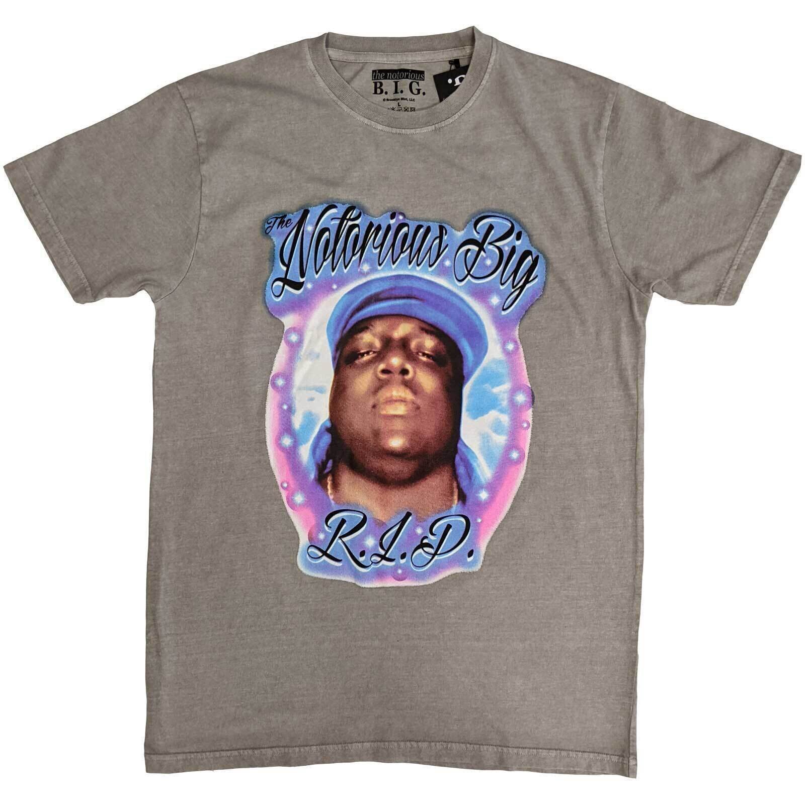 T-shirt Notorious B.I.G. RIP Airbrush Grey XL T-shirt