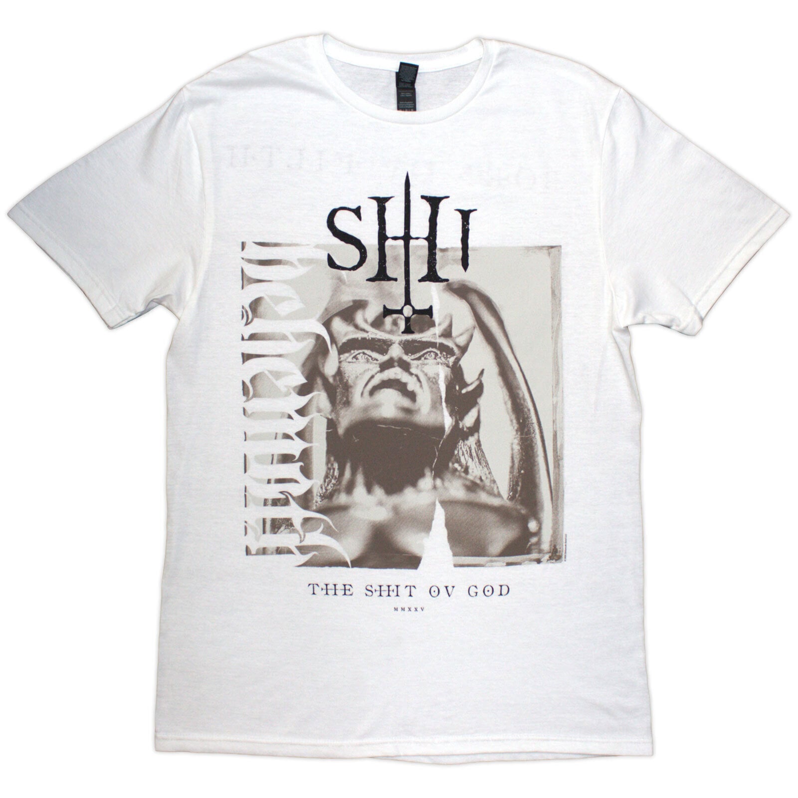 T-shirt Behemoth The Shit Ov God Sepia Parchment (Back Print) White L T-shirt