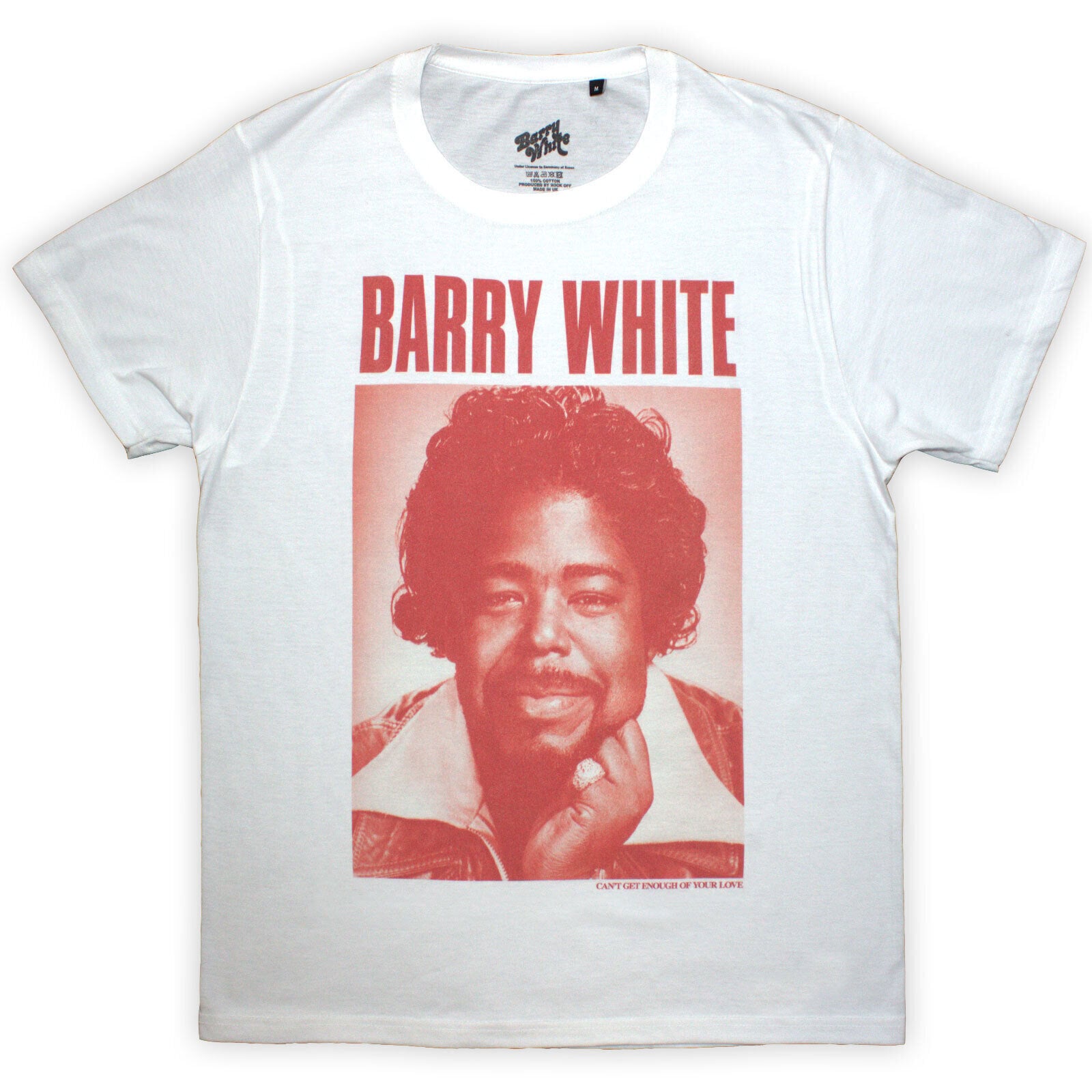 T-shirt Barry White Box Photo White XL T-shirt
