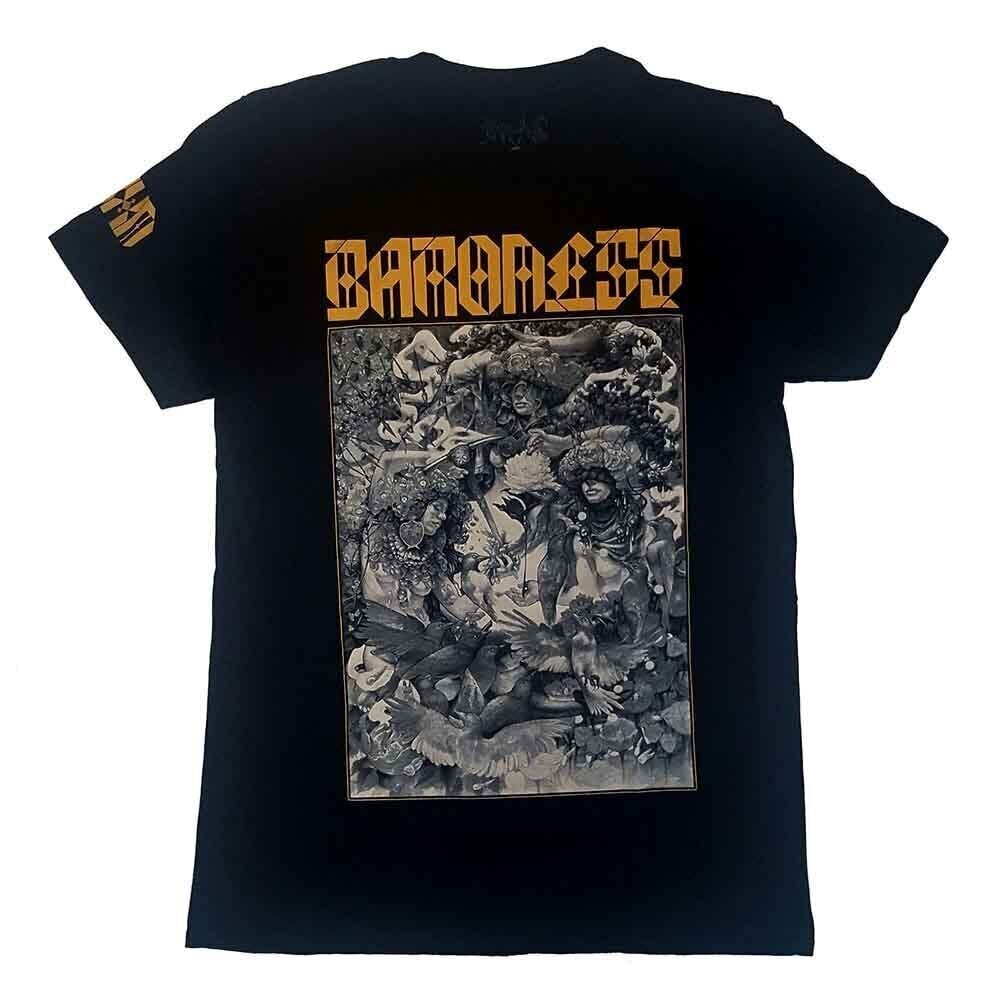 Skjorte Baroness Gold & Grey Date back (Back Print & Ex-Tour) Black XL Skjorte
