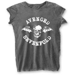 T-shirt Avenged Sevenfold Deathbat Burnout Charcoal Grey M Feminino T-shirt
