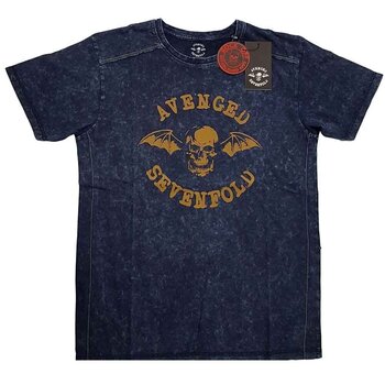 T-Shirt Avenged Sevenfold Logo (Wash Collection) Navy Blue 2XL T-Shirt - 1