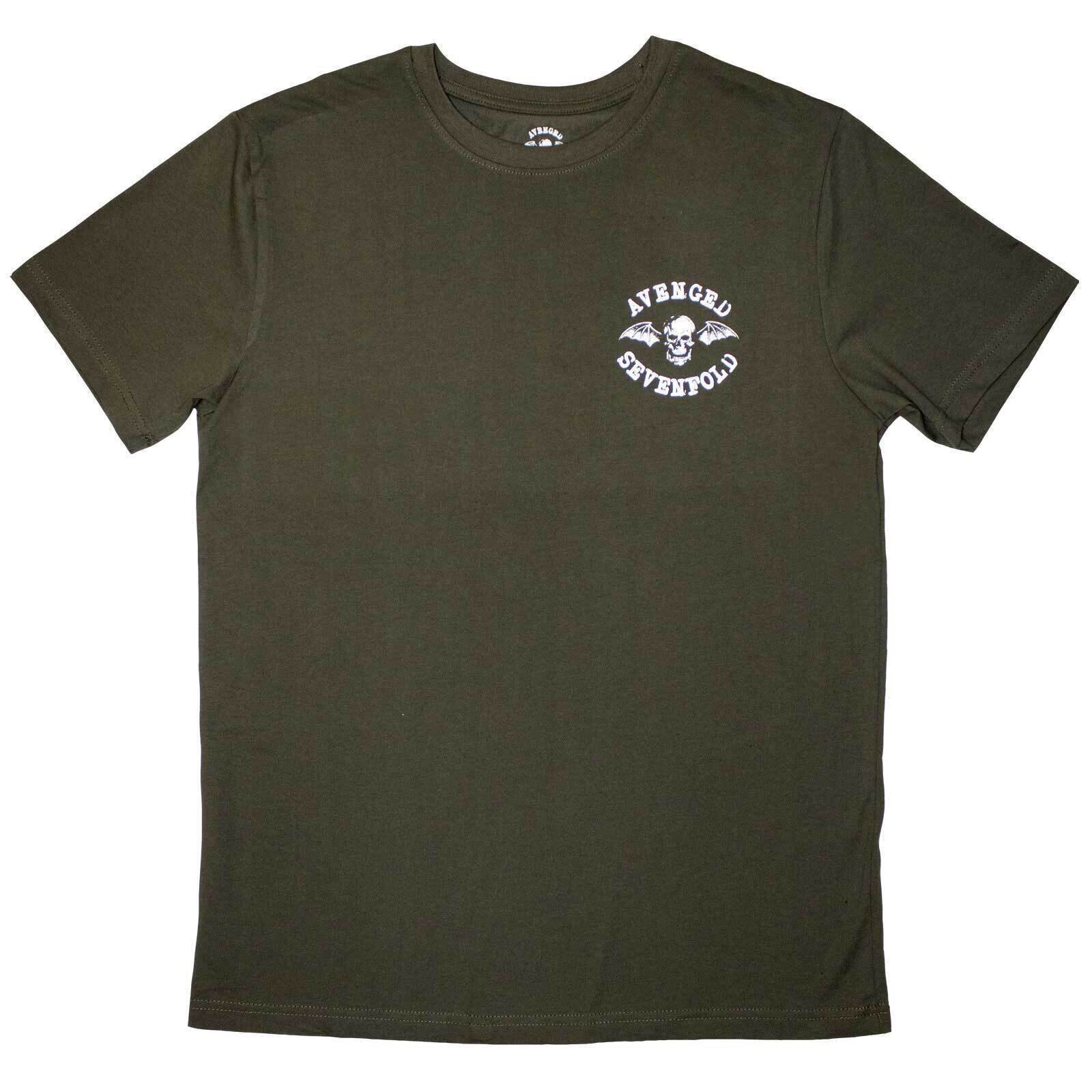Camiseta de manga corta Avenged Sevenfold Mini Classic Deathbat Verde XL Camiseta de manga corta