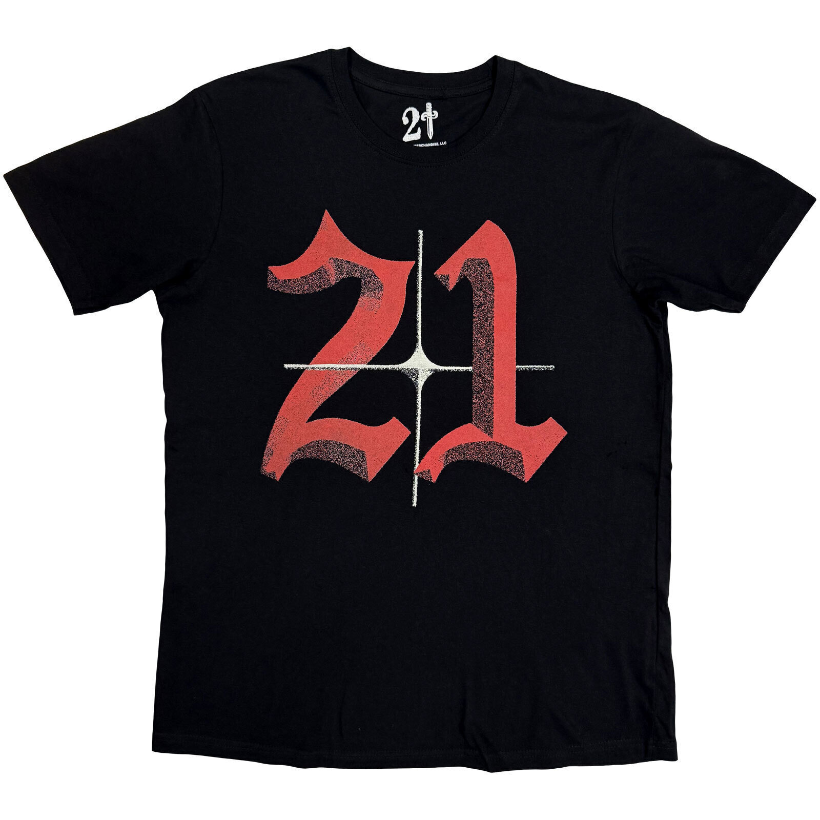 T-Shirt 21 Savage Death Before Dishonor Daggers (Back Print) Black L T-Shirt