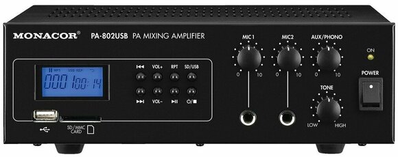 Amplificador de megafonía Monacor PA-802USB Amplificador de megafonía - 1