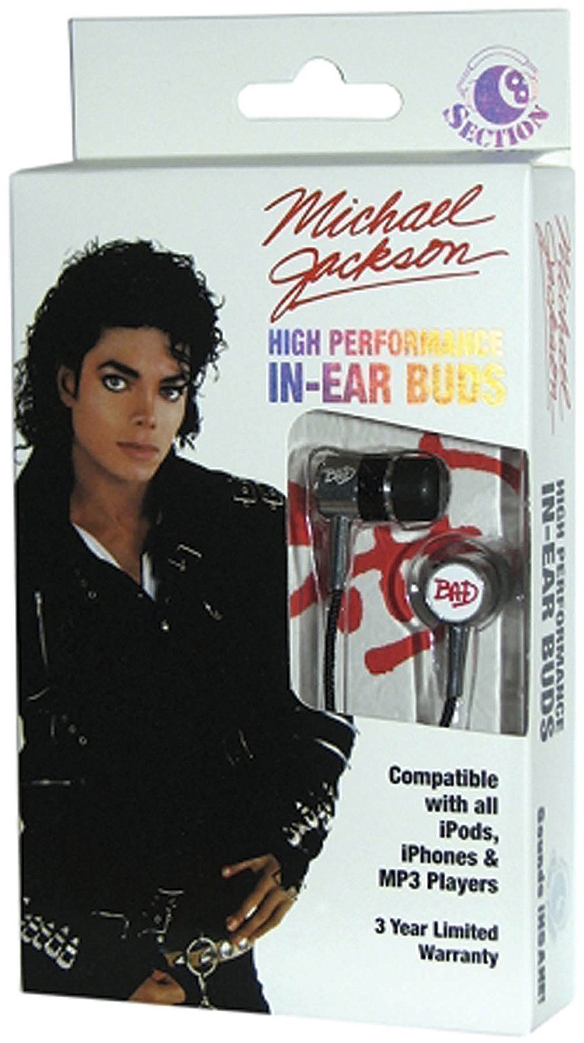 Ecouteurs intra-auriculaires Section8 rbw-5086 Michael Jackson Bad Earbuds Headphones - Black