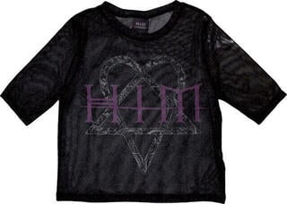 T-shirt HIM Heartagram & Logo (Mesh) Black M Feminino T-shirt