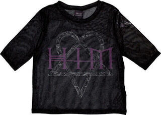 T-Shirt HIM Heartagram & Logo (Mesh) Black 2XL Ladies T-Shirt