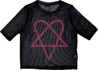 T-shirt HIM Pink Heartagram (Mesh) Black XL Feminino T-shirt