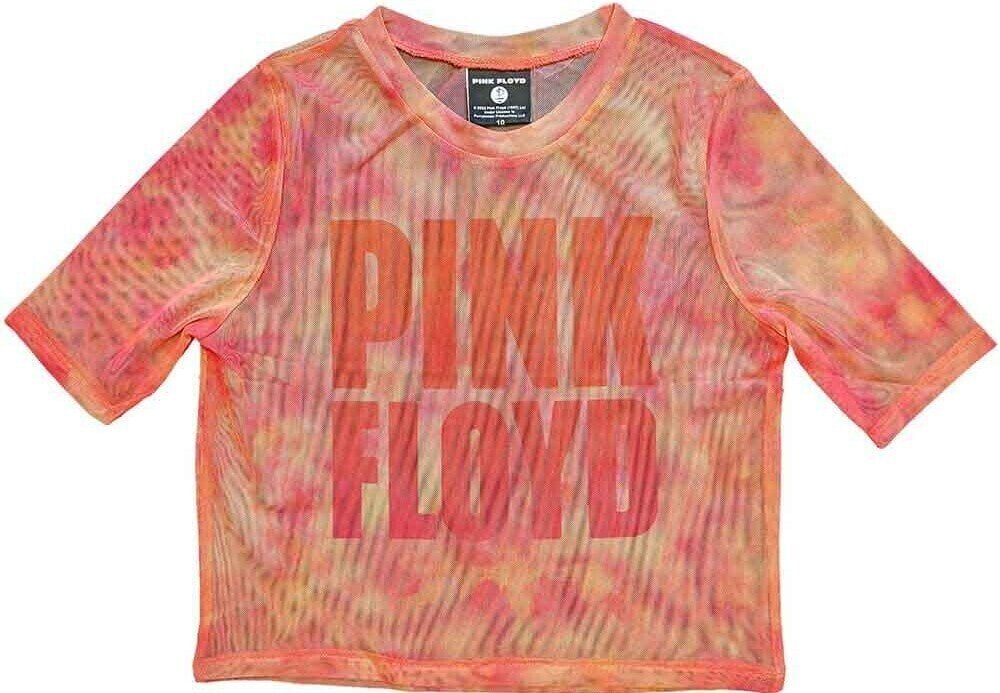 T-Shirt Pink Floyd Stacked Logo Mesh Pink L Ladies T-Shirt