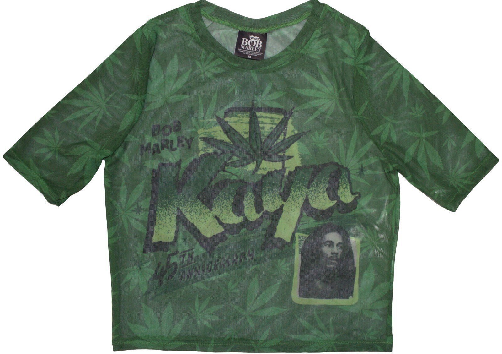 T-Shirt Bob Marley Kaya (Mesh) Green M Ladies T-Shirt