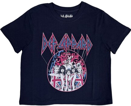 T-Shirt Def Leppard Pyro Tour (Back Print) Navy Blue M Ladies T-Shirt - 1
