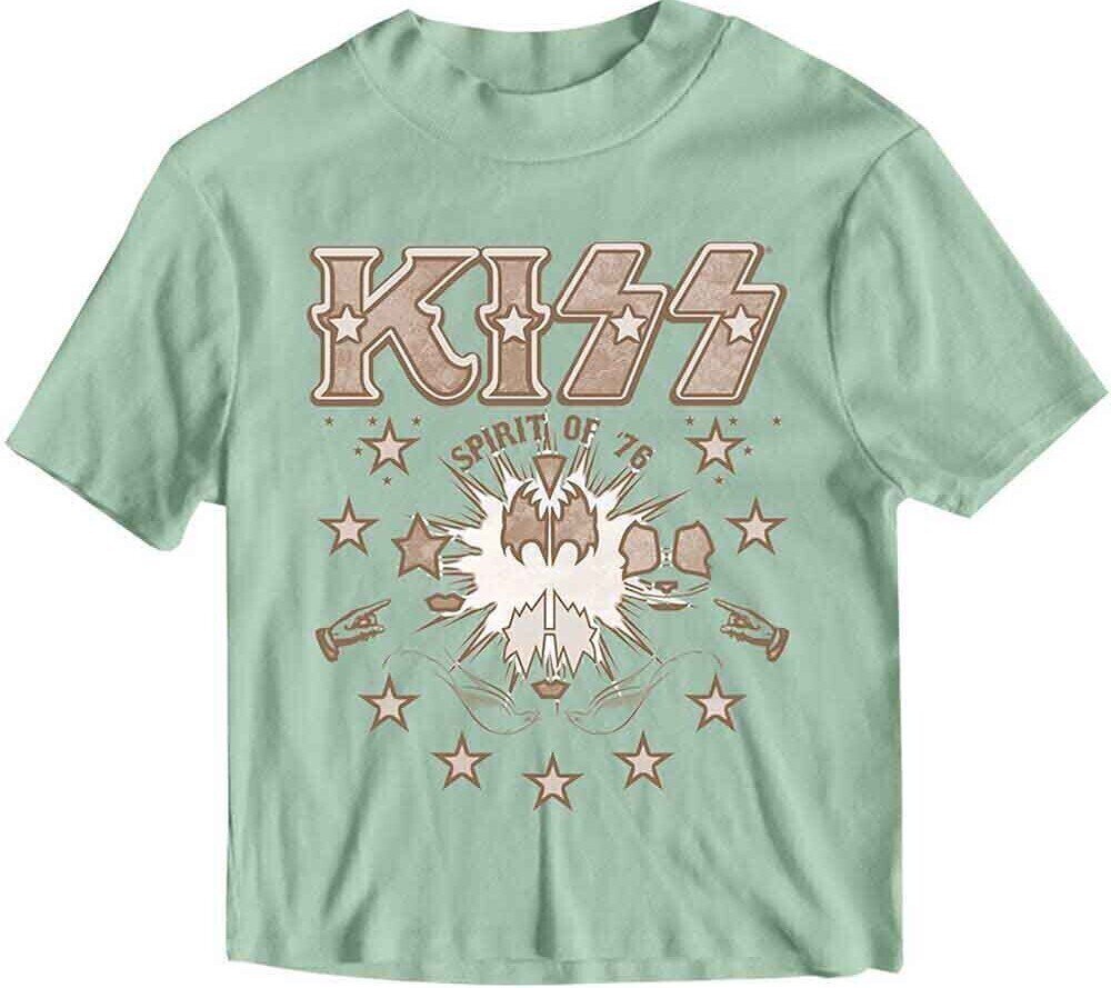 Camiseta de manga corta Kiss Spirit of '76 Verde XL De mujer Camiseta de manga corta