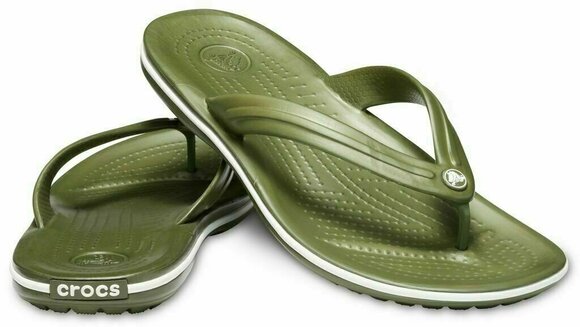 Παπούτσι Unisex Crocs Crocband Flip Army Green/White 45-46 - 1
