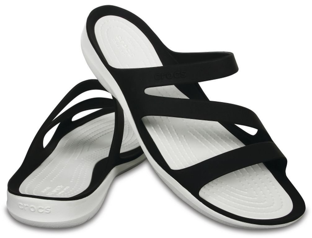 Damenschuhe Crocs Women's Swiftwater Sandal Black/White 42-43