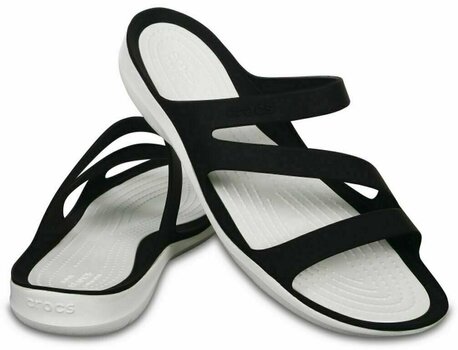 Womens Sailing Shoes Crocs Women's Swiftwater Sandal Black/White 42-43 - 1