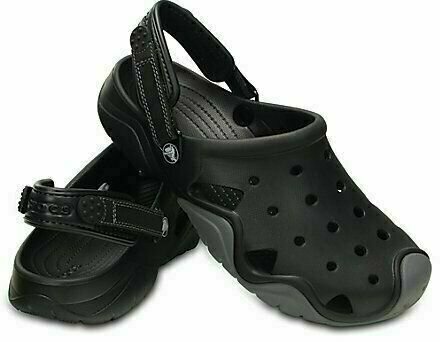 Zapatos para hombre de barco Crocs Mens Swiftwater Clog Black/Charcoal 39-40 - 1