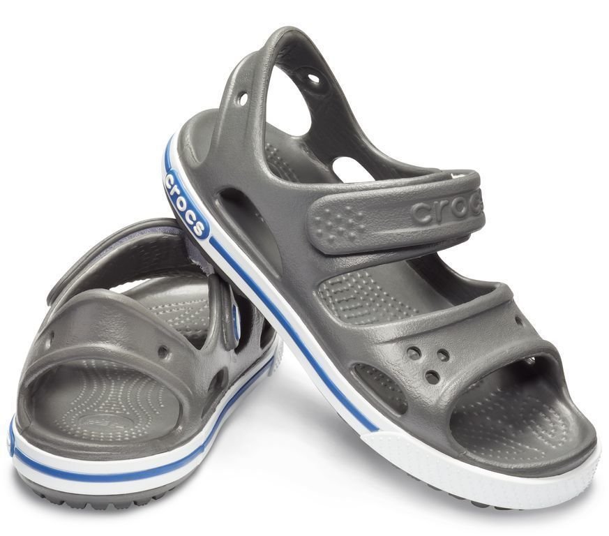 Kids Sailing Shoes Crocs Preschool Crocband II Sandal Slate Grey/Blue Jean 32-33