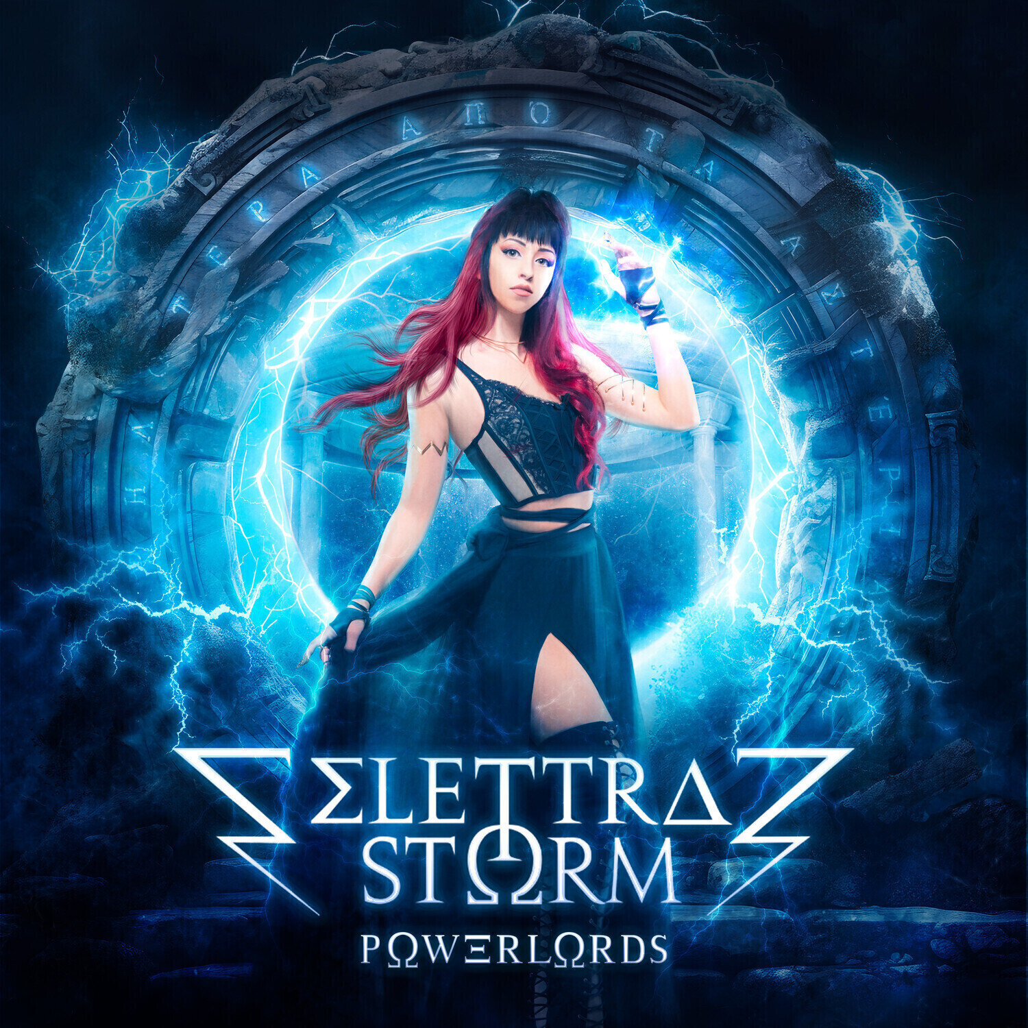Disco de vinil Elettra Storm - Powerlords (Limited Edition) (Blue Marbled Coloured) (LP)