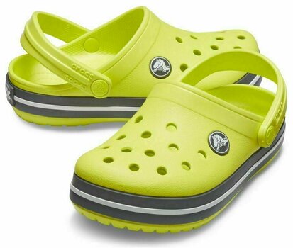Pantofi de Navigatie Crocs Kids Crocband Clog Citrus/Slate Grey 34-35 - 1