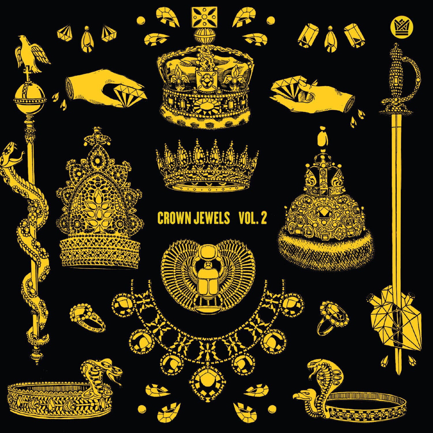 Disco in vinile Various Artists - Crown Jewels Vol. 2 (Limited Edition) (Golden Haze Coloured) (LP)