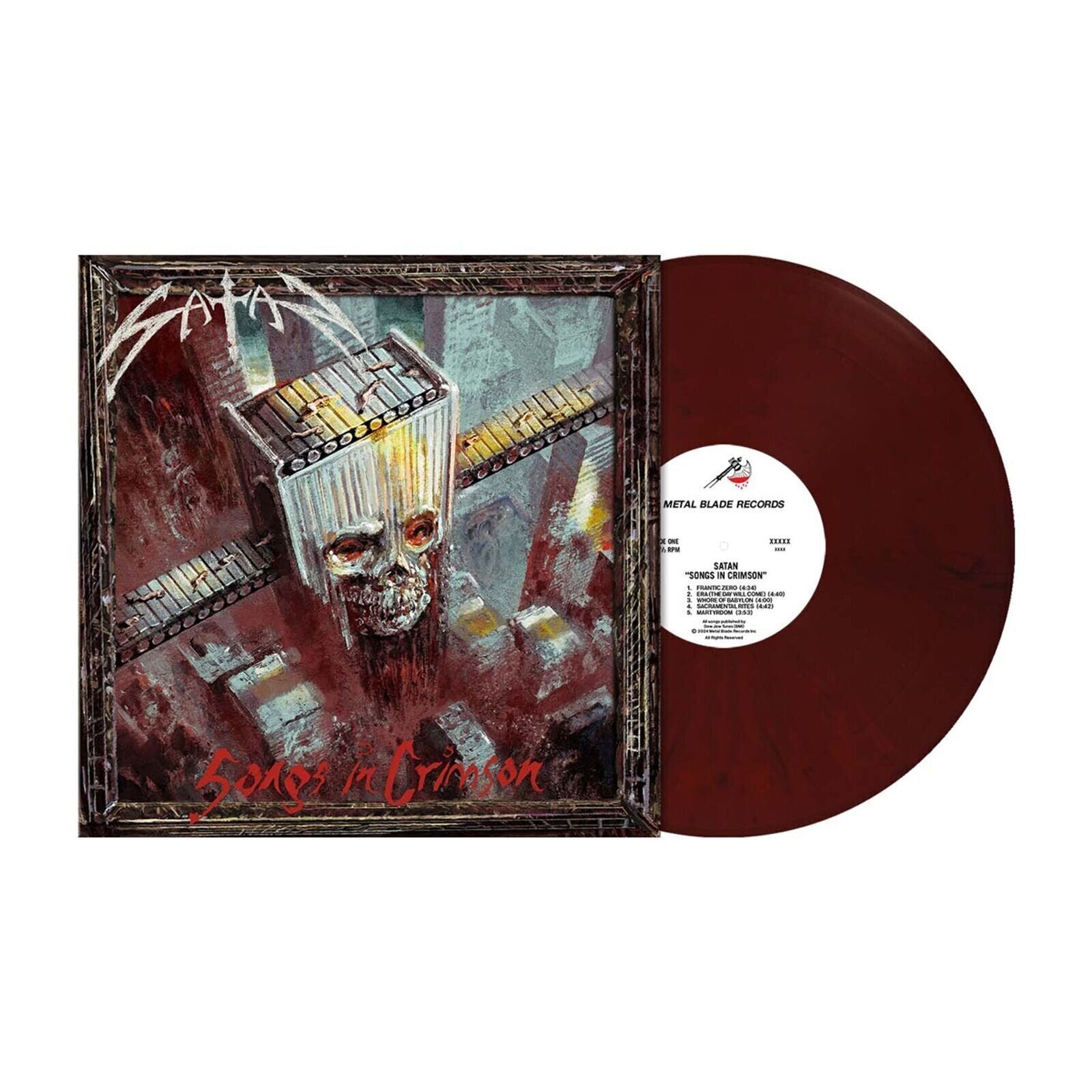 LP ploča Satan - Songs In Crimson (Dark Crimson Red Marbled Coloured) (LP)
