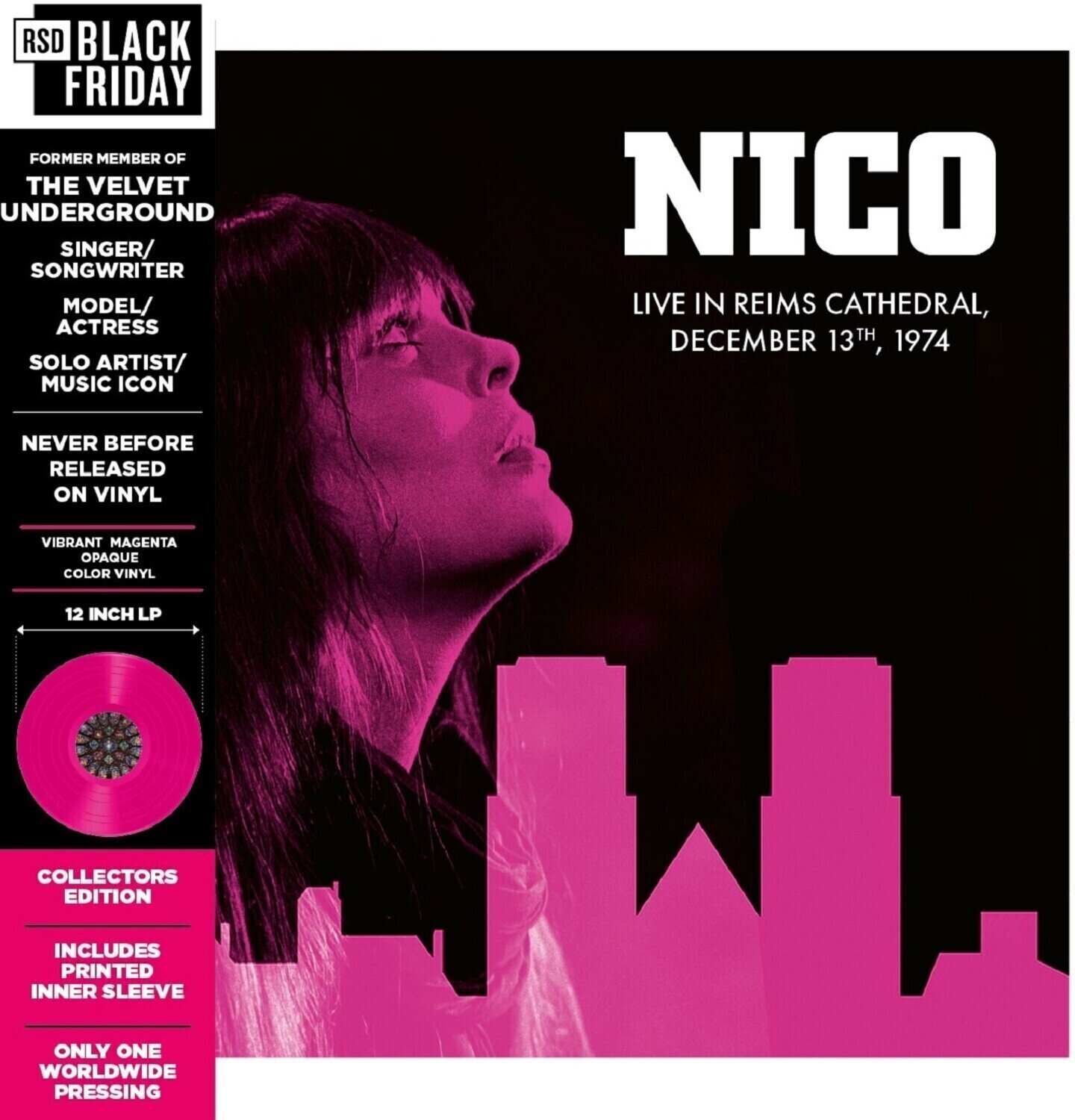 LP ploča Nico - Live In Reims Cathedral - December 13th, 1974 (Limited Edition) (Magenta Coloured) (LP)