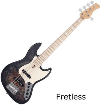 Fretless Bassguitar Sire Marcus Miller V7 Ash Reissue 5 FL Transparent Black Satin Fretless Bassguitar - 1