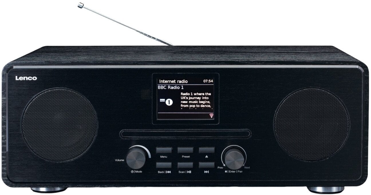 Sistema de sonido para el hogar Lenco DIR-261BK Black Reproductor de CD Hi-Fi
