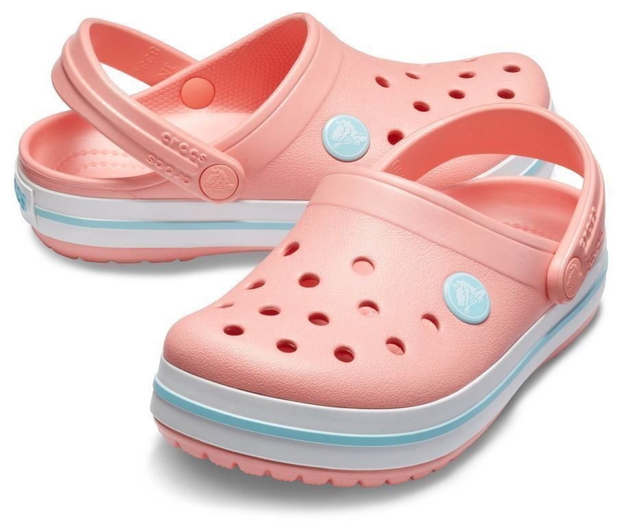 Kids Sailing Shoes Crocs Kids' Crocband Clog Melon/Ice Blue 22-23