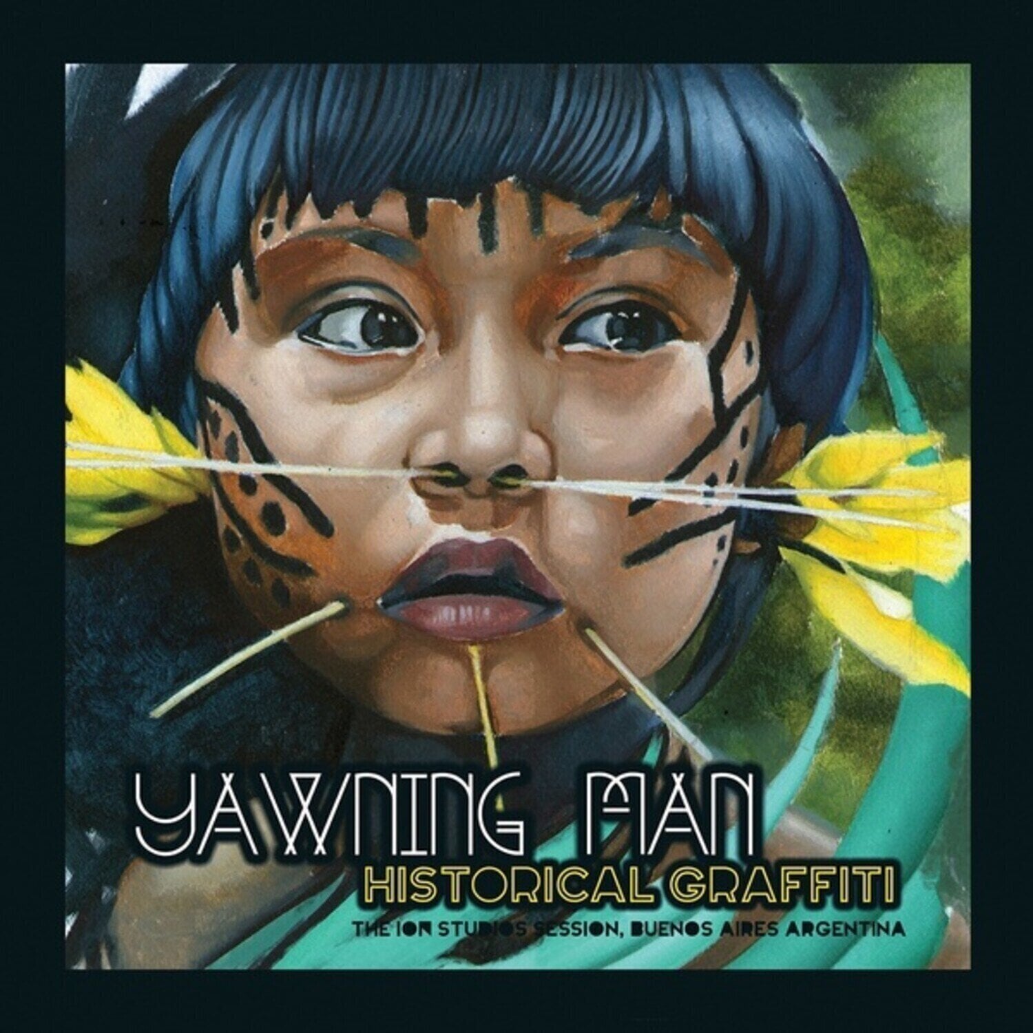 Disco de vinilo Yawning Man - Historical Graffiti (Reissue) (Ltd Striped Blue/Yellow/Light Green Coloured) (LP)