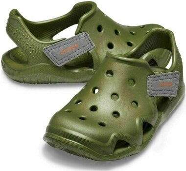 Chaussures de bateau enfant Crocs Kids' Swiftwater Wave Shoe Army Green 33-34 - 1