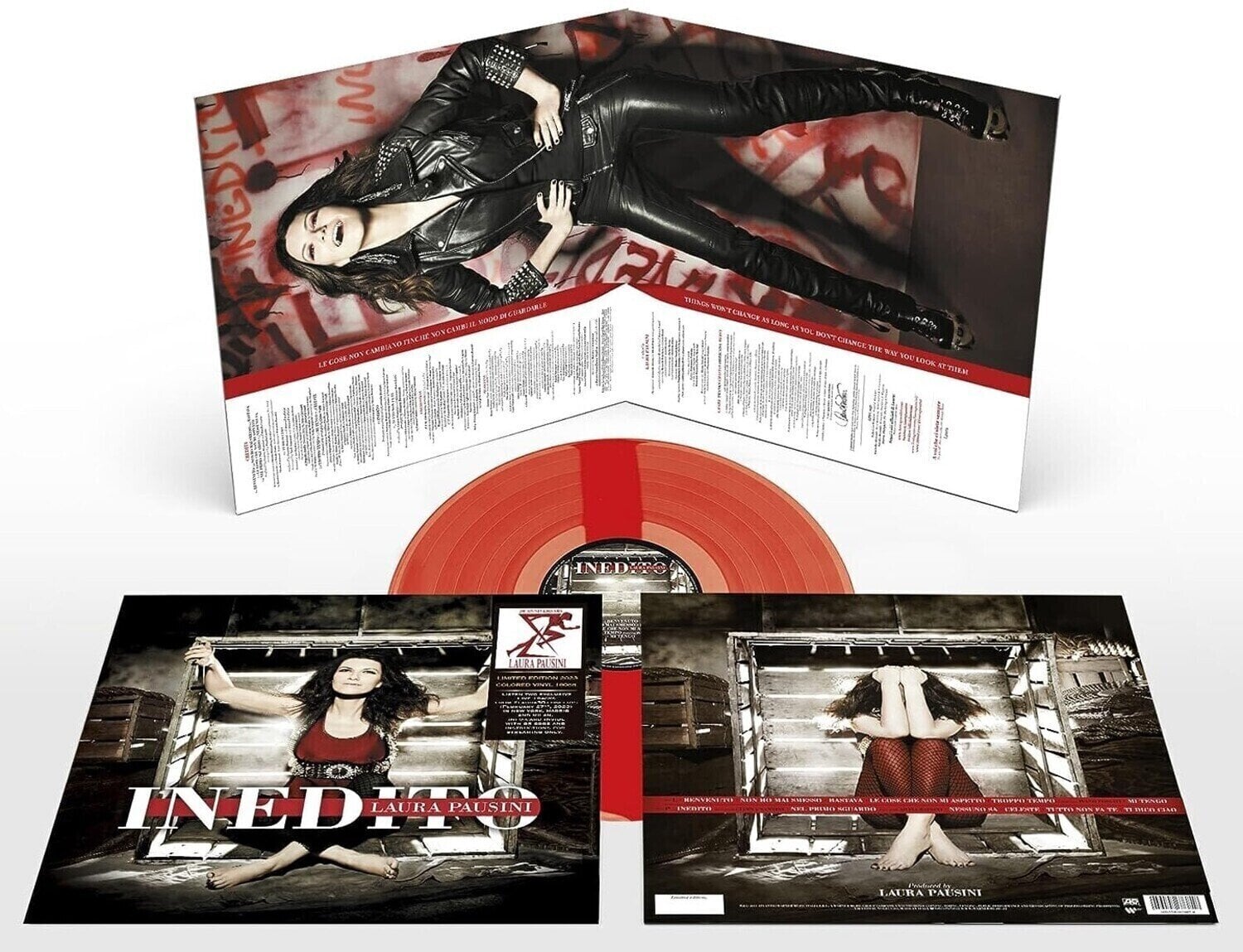 Vinylskiva Laura Pausini - Inedito (Limited Edition) (Red Transparent Coloured) (LP)
