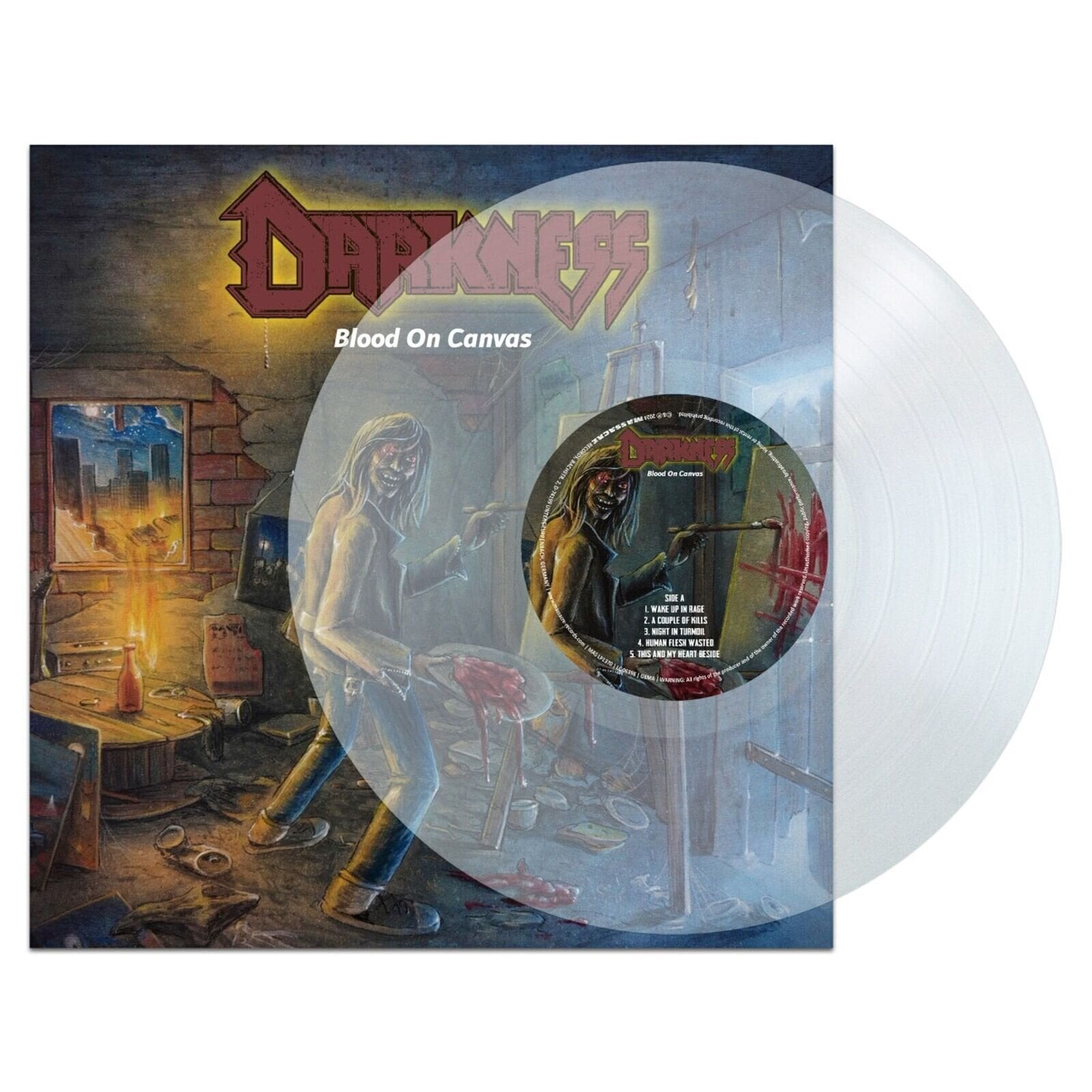Vinyl Record Darkness - Blood On Canvas (Limited Edition) (Clear Coloured) (LP)