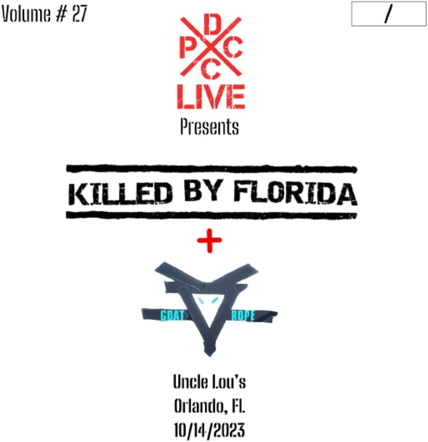 LP ploča Killed By Florida & Goat Rope - DCxPC Live Vol. 27: Uncle Lou's, Orlando, FL, 10/14/2023 (LP)