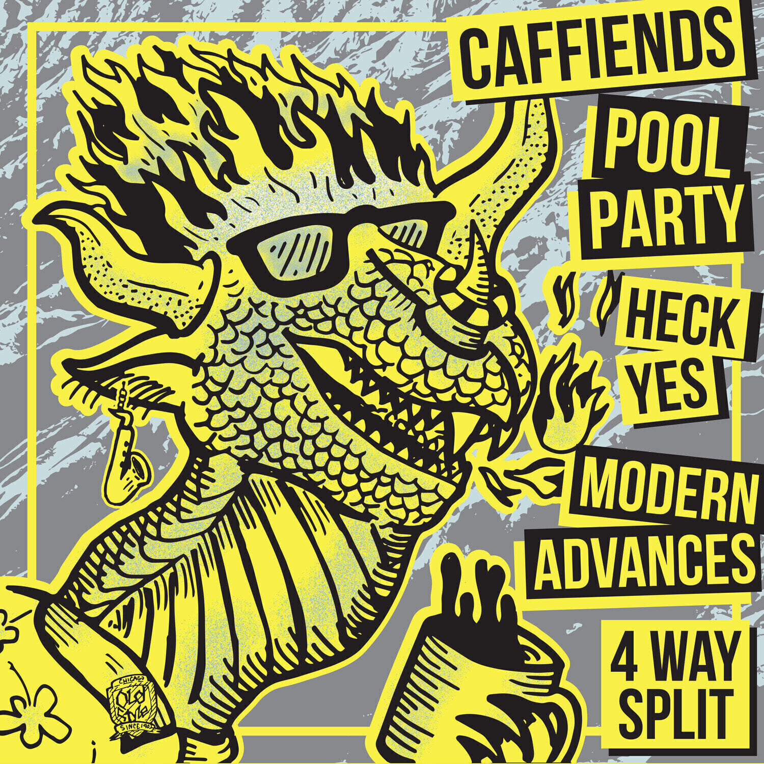 LP ploča Caffiends & Heck Yes & Modern Advances & Pool Party - 4 Way Split (LP)