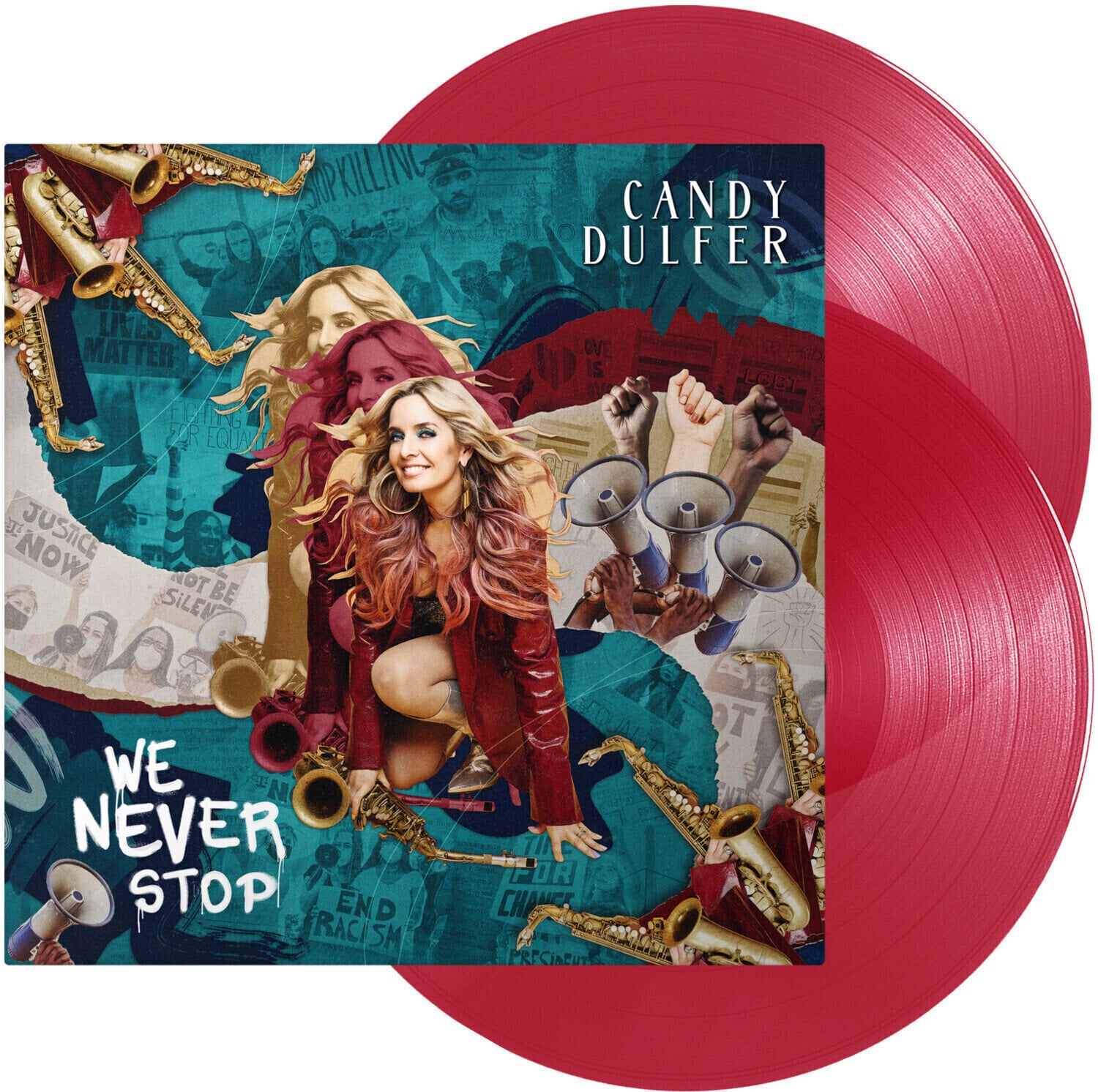 Disque vinyle Candy Dulfer - We Never Stop (Limited Edition) (Red Transparent Coloured) (2 LP)