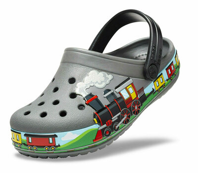 Zapatos para barco de niños Crocs Kids' Fun Lab Train Band Clog Slate Grey 22-23 - 1