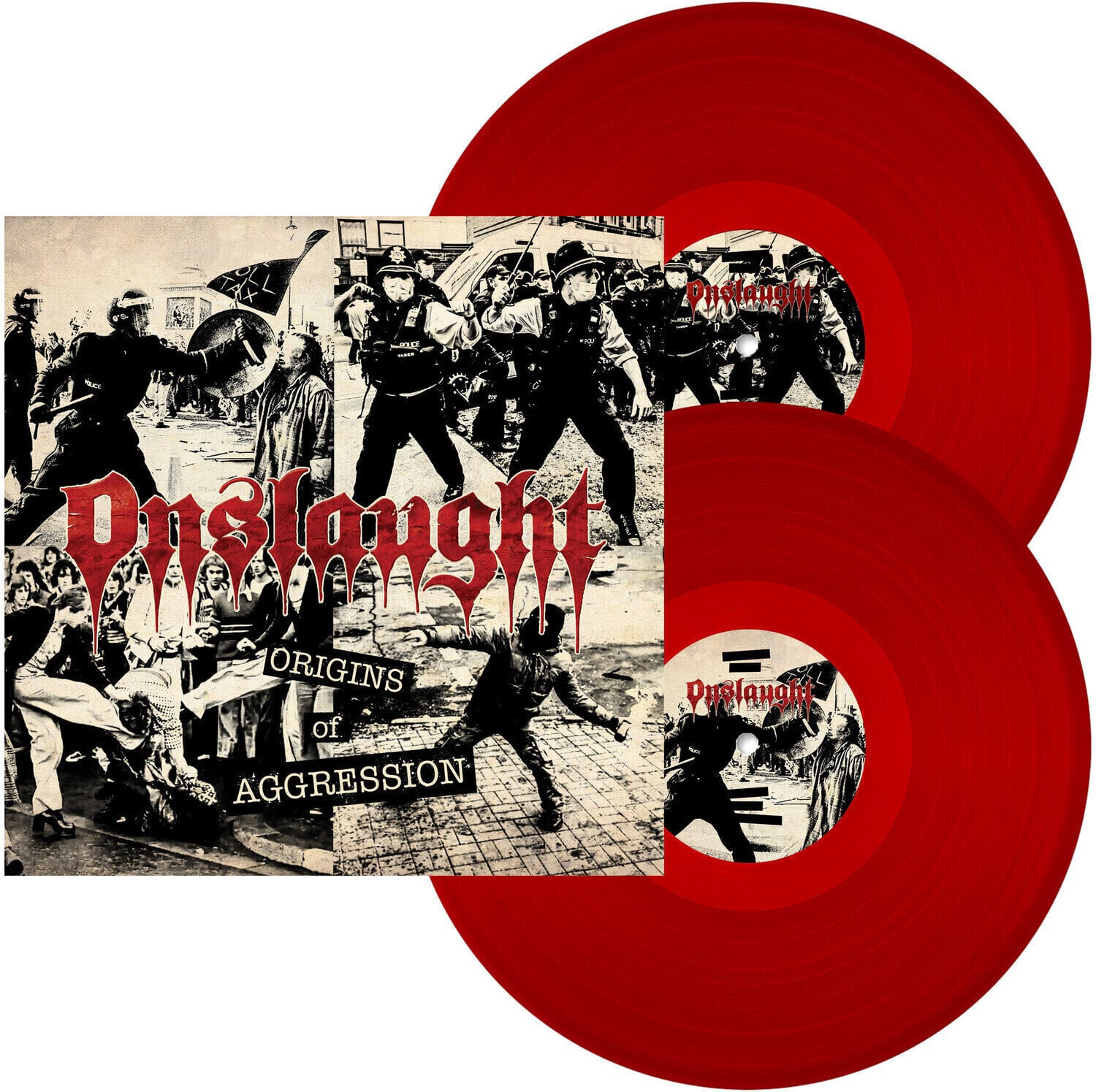 Disco de vinil Onslaught - Origins Of Aggression (Limited Edition) (Thermonuclear Red Transparent Coloured) (LP)