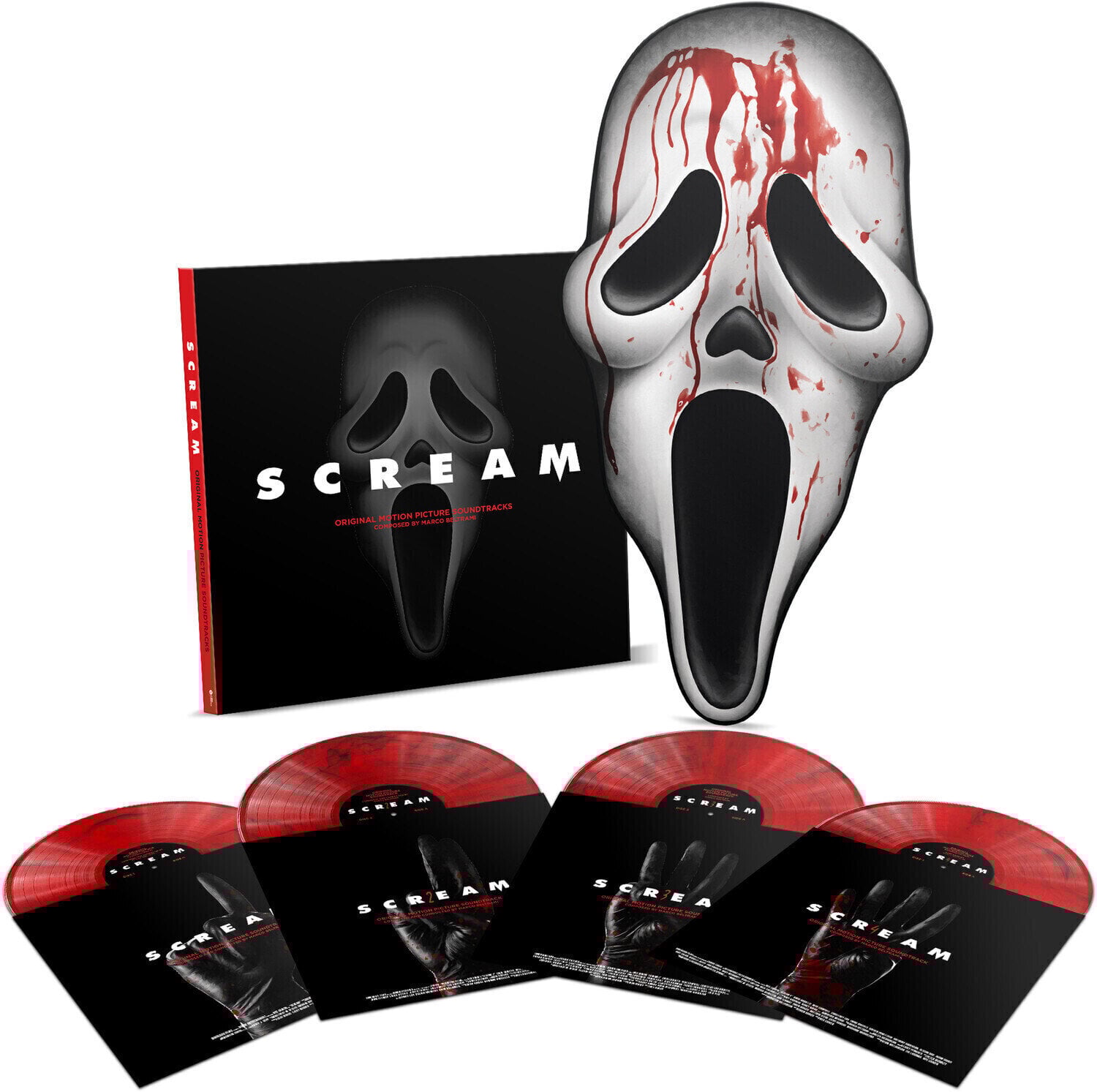 LP ploča Marco Beltrami - Scream (Reissue) (Box Set) (Red with Black Smoke Coloured) (4 LP)