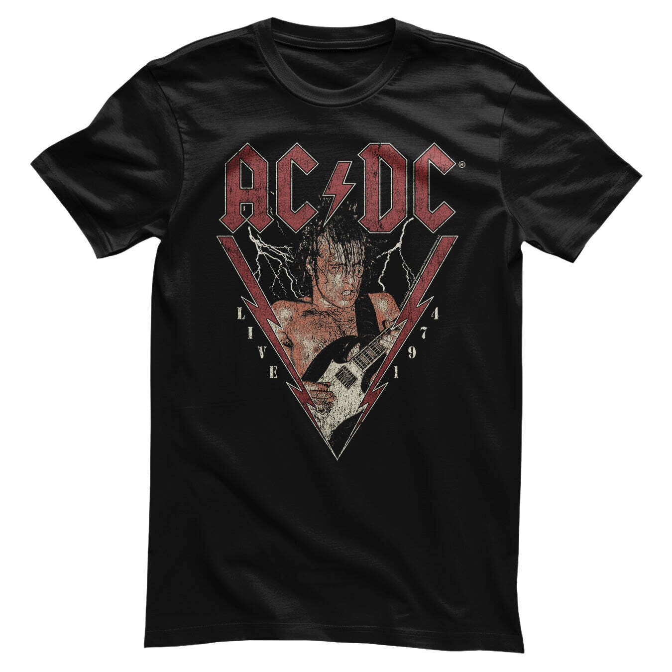 T-särk AC/DC Live 1974 Black 2XL T-särk