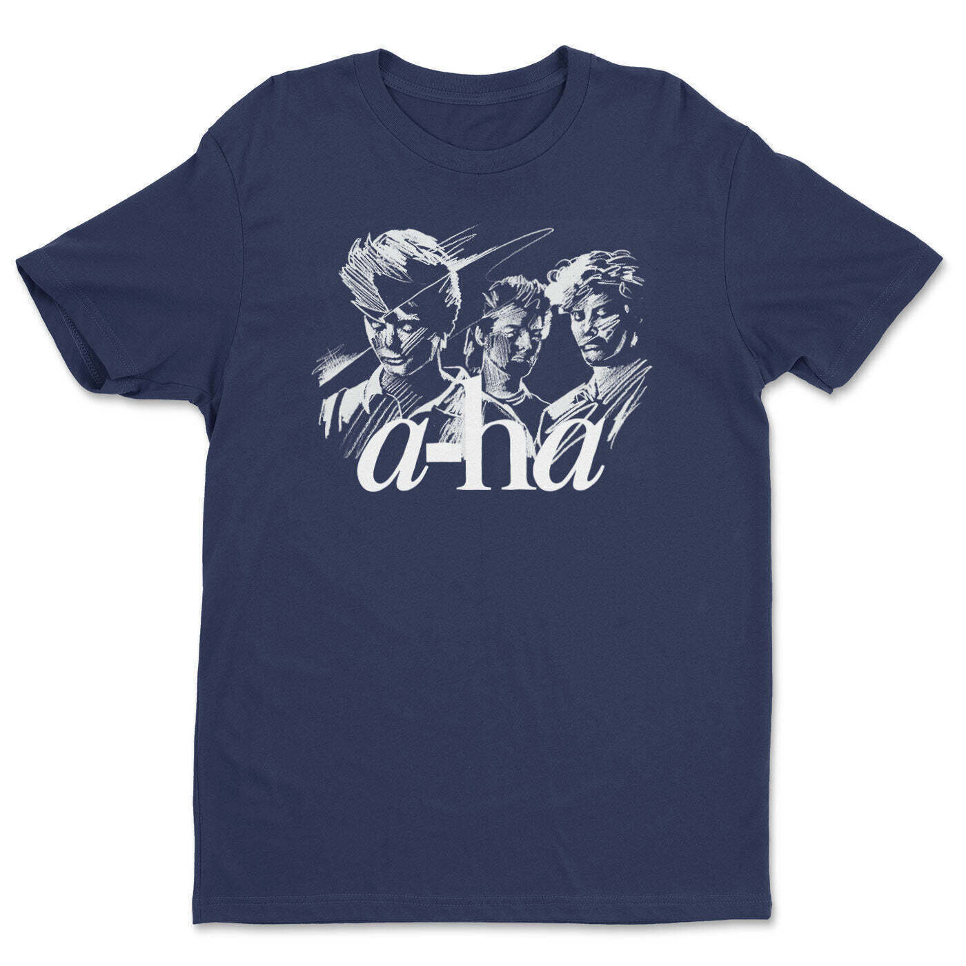 T-shirt A-HA Band Sketch Navy M T-shirt