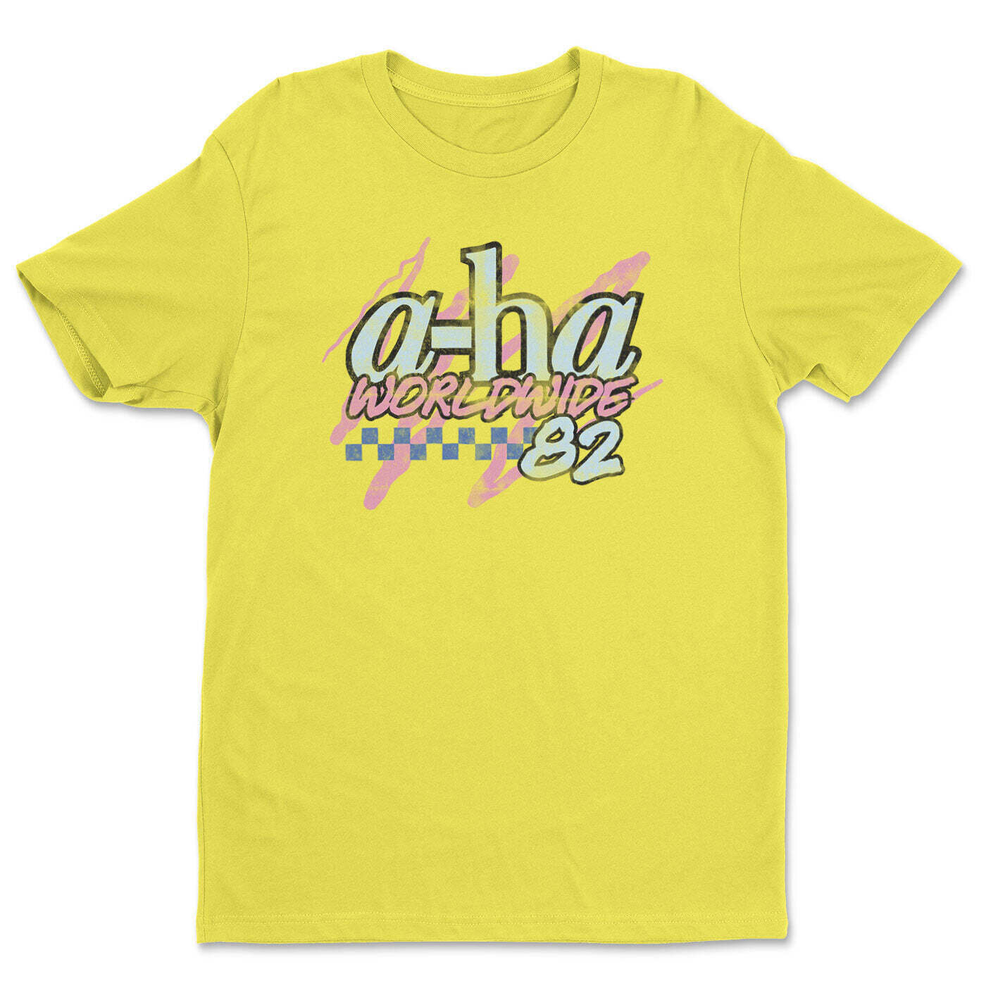 T-Shirt A-HA Worldwide '82 Yellow XL T-Shirt