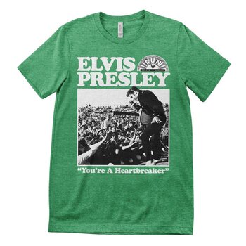 T-shirt Elvis Presley Heartbreaker Antique Irish Green S T-shirt - 1